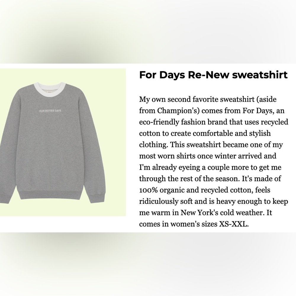 ☀️MUST GO free ship! For Days Green Crewneck Sweatshirt - White Collar - Small - Picture 9 of 9